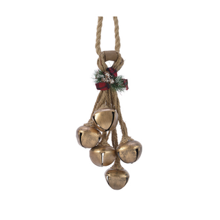 Gold Metal Bells Jute Tree Decoration