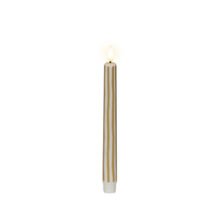 LED Wick Natural Striped Dinner Candle 2Pk