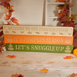 It's Pumpkin Season Orange Wooden Sign