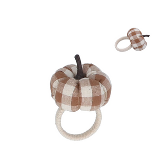 Brown Fabric Pumpkin Napkin Ring