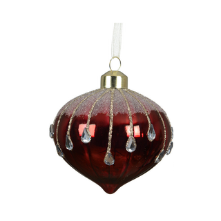 Gloss Oxblood Beaded Line Frosted Top Onion