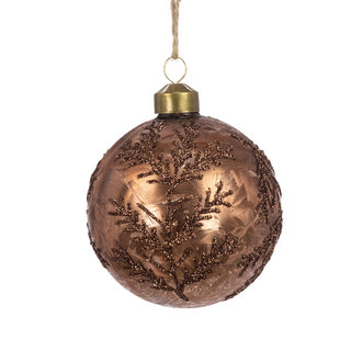Glass Brown Adley Bauble 8cm