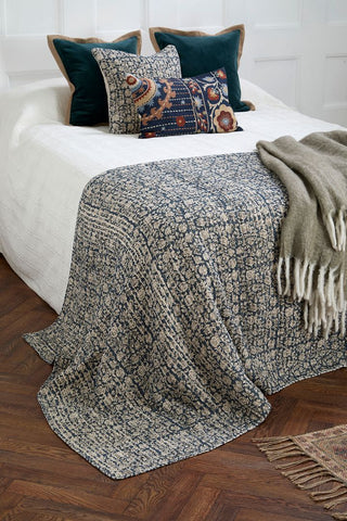 Provence Quilted Throw Nordic Blue