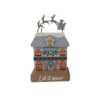 Let It Snow Sweet Shop Wood Block