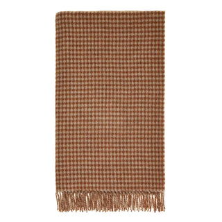 Houndstooth Rust & Camel Throw