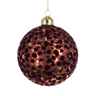 Glass Zanthe Burgundy Bauble 8cm