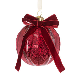 Glass Kira Burgundy Bauble 10cm