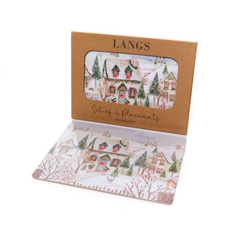 Snowy House Scene Placemats Set of 4