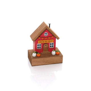 Trick or Treat Decoration Wood House Block