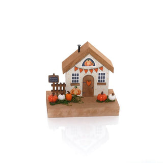 Pumpkin Cottage Decorative Wood Block