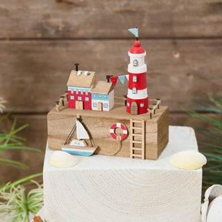 Nautical Wood Black with 3D Scene Ornament