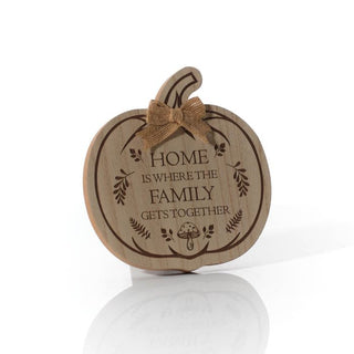 Family Wooden Pumpkin with Easel Plaque