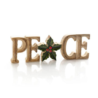 Peace Mango Wood Painted Block