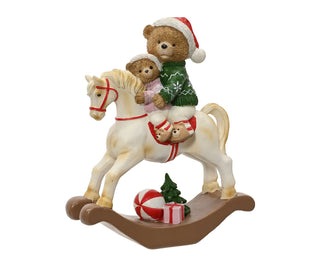 Daddy Bear & Baby Bear on Rocking Horse Ornament