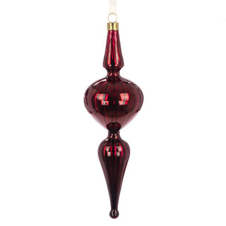 Glass Dark Red Finial Tree Decoration 23cm