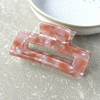 Small Peach Blossom Rectangular Claw Clip