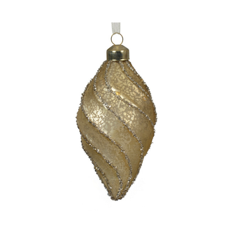 Matt Gold Glitter Swirl Lines Finial