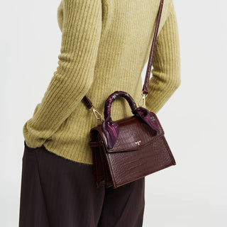 Eliza Small Croc Top Handle Bag
