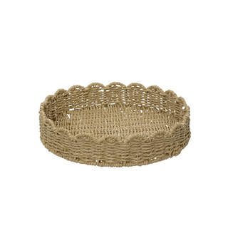 Scallop Edge Round Woven Tray Large