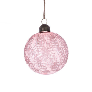 Glass Pink Lilly Bauble 8cm