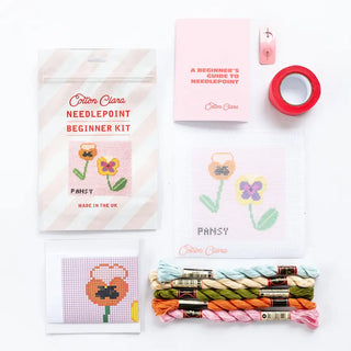 Pansy Needlepoint Kit Beginner Craft Kit
