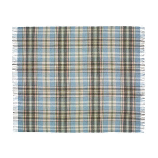 Glen Coe Pure Wool Throw Aqua