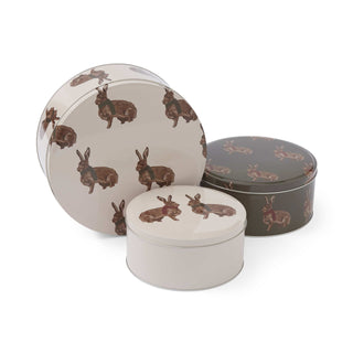 Heritage Hare Printed Cake Tins Set of 3
