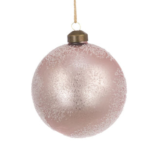 Glass Pink Rina Bauble 10cm