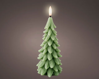 LED Green Wax Tree Shaped Candle
