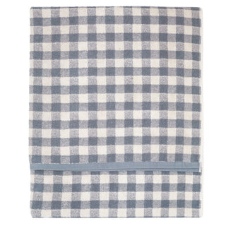 Barton Check XL Bath Sheet Towel Denim Blue