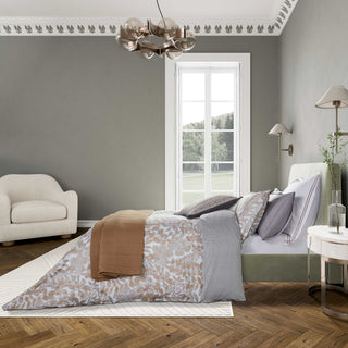 Zenda Double Duvet Cover Set, Charcoal & Tan