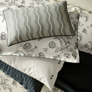 Ariane Pair of Standard Pillowcases, Charcoal & Linen