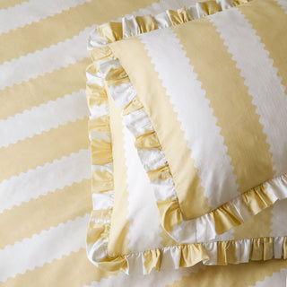 Birdie Stripe Pillowcase Pair Butter Yellow