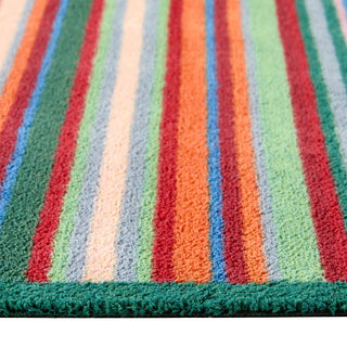 Bright Green Stripe Washable Runner