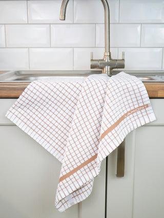 Brown Check Tea Towel