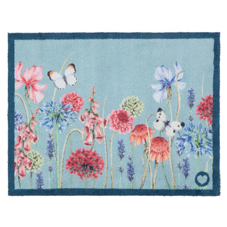 Butterfly Garden Blue Door Mat