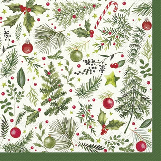 Christmas Branches Allover L.G Cocktail Napkins