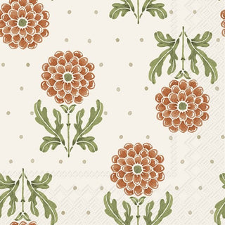 Simple Flower Orange Cocktail Napkins
