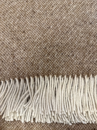 Brown Diagonal Weave Donegal Throw