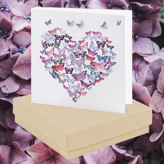 Butterfly Heart Sterling Silver Boxed Earring Card