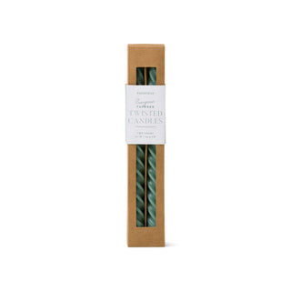 Cypress & Fir Twisted Tapers Evergreen Green 2Pk