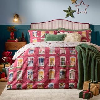 Christmas Eve Double Duvet Set Cranberry