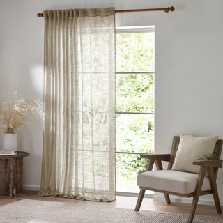 Cirrus Tab Top Sheer Curtain Panel Linen