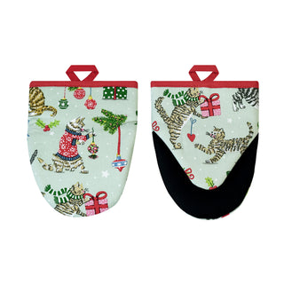 Christmas Cats Microwave Mitts