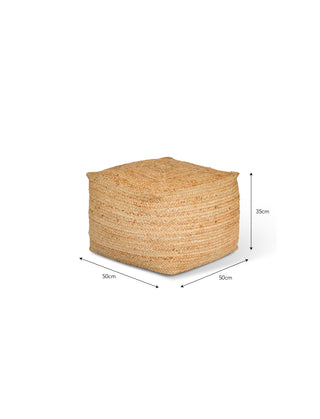 Cerney Jute Square Foot Stool Natural