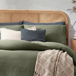 Chunky Waffle Double Duvet Set Eucalyptus