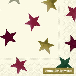 Christmas Stars Cream Cocktail Napkins