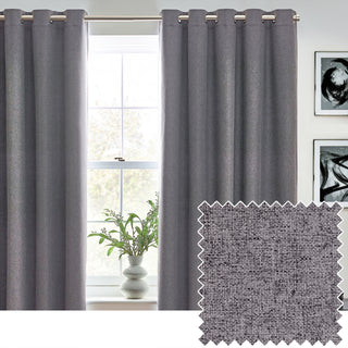 Dawn Textured Blackout Eyelet Curtains Charcoal 229x183cm