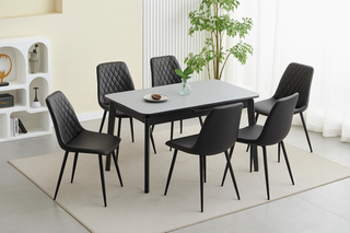 Turin Sintered Stone Extension Dining Table 130-160cm with 4x Argenta Dining Chairs