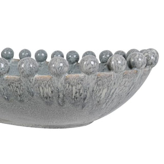 Reactive Blue Glaze Oval Bowl